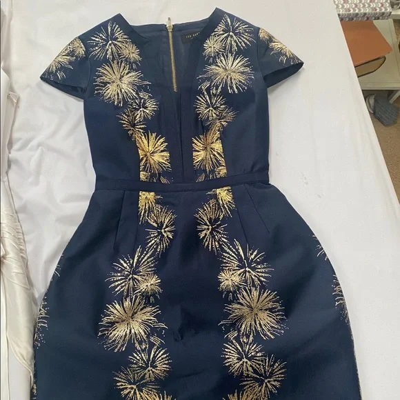 Ted Baker Tdzalla Sculpted Stardust Jacquard Dress - Picture 6 of 7